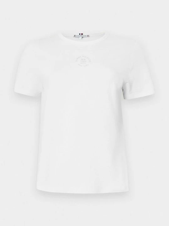 Zdjęcie produktu T-shirt z nadrukiem Tommy Hilfiger mleczny