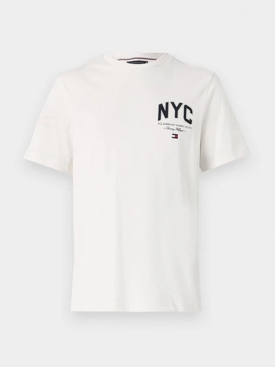 Zdjęcie produktu T-shirt z nadrukiem Tommy Hilfiger mleczny