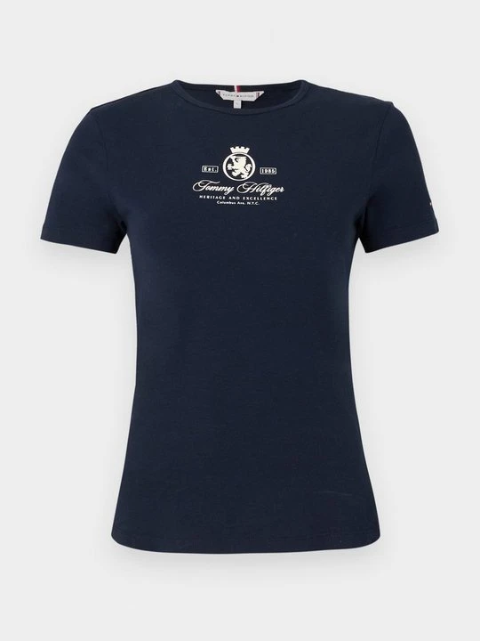 Zdjęcie produktu T-shirt z nadrukiem Tommy Hilfiger granatowy