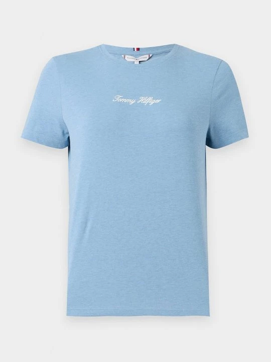 Zdjęcie produktu T-shirt z nadrukiem Tommy Hilfiger błękit królewski