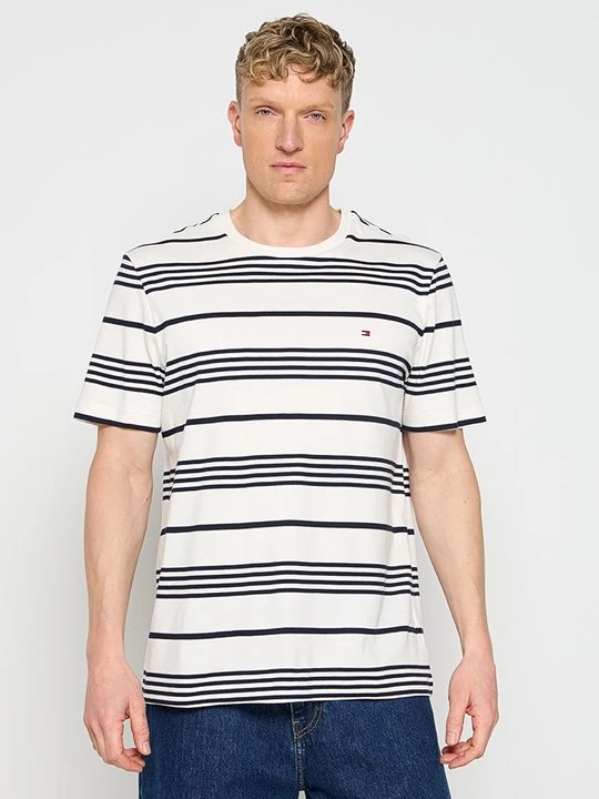 Zdjęcie produktu T-shirt z nadrukiem Tommy Hilfiger mleczny