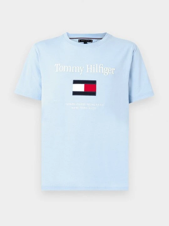 Zdjęcie produktu T-shirt z nadrukiem Tommy Hilfiger niebieski