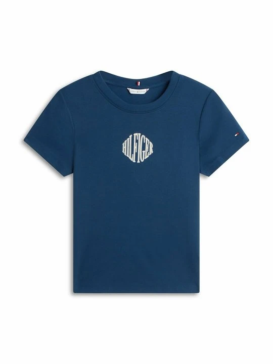 Zdjęcie produktu T-shirt z nadrukiem Tommy Hilfiger granatowy