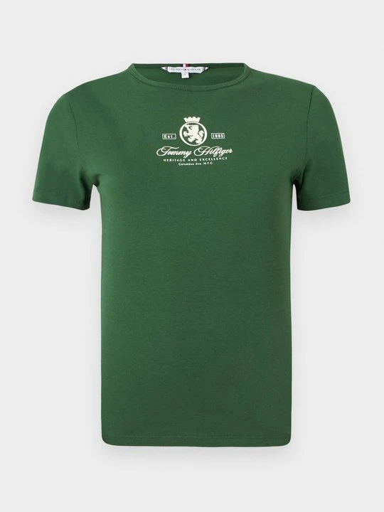 Zdjęcie produktu T-shirt z nadrukiem Tommy Hilfiger ciemnozielony