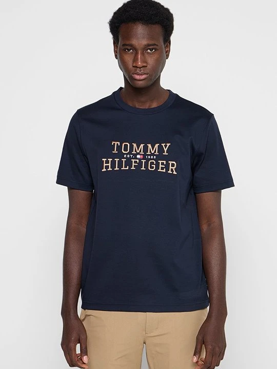 Zdjęcie produktu T-shirt z nadrukiem Tommy Hilfiger niebieski