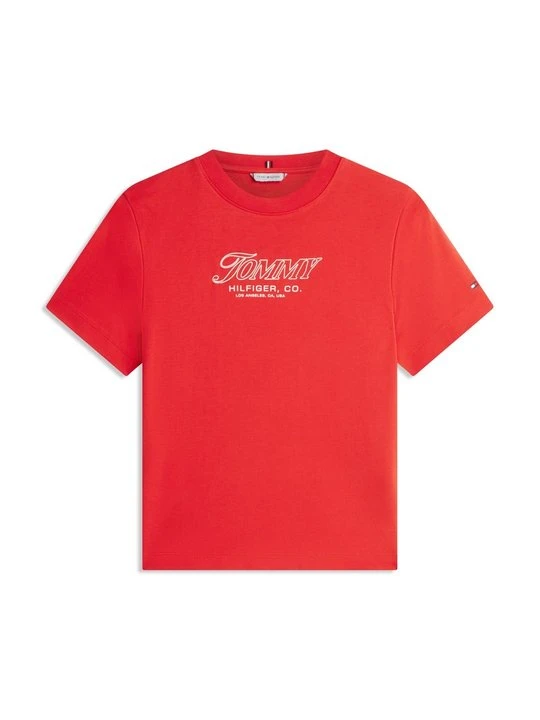 Zdjęcie produktu T-shirt z nadrukiem Tommy Hilfiger czerwony