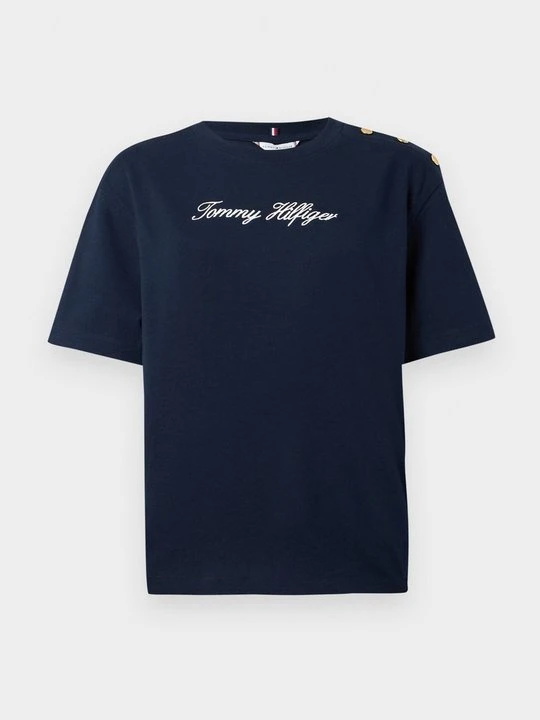 Zdjęcie produktu T-shirt z nadrukiem Tommy Hilfiger granatowy