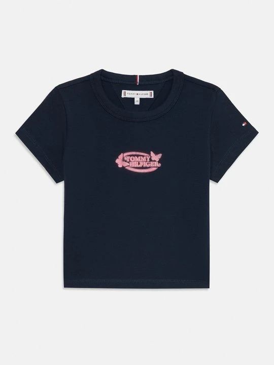 Zdjęcie produktu T-shirt z nadrukiem Tommy Hilfiger granatowy