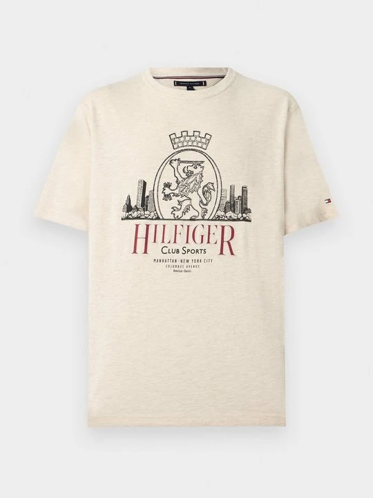 Zdjęcie produktu T-shirt z nadrukiem Tommy Hilfiger mleczny