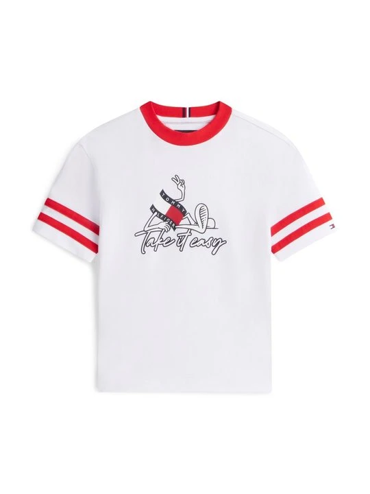 Zdjęcie produktu T-shirt z nadrukiem Tommy Hilfiger biały