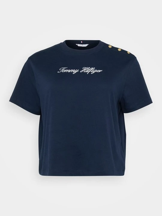 Zdjęcie produktu T-shirt z nadrukiem Tommy Hilfiger granatowy