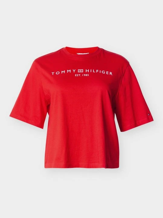 Zdjęcie produktu T-shirt z nadrukiem Tommy Hilfiger czerwony