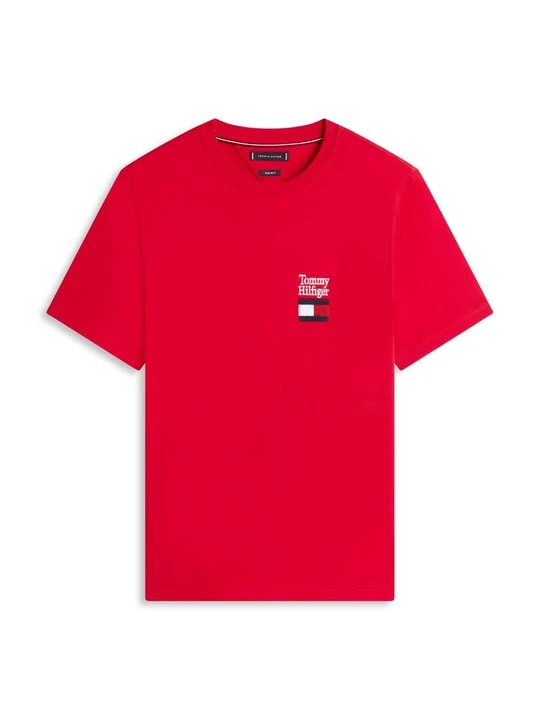 Zdjęcie produktu T-shirt z nadrukiem Tommy Hilfiger czerwony
