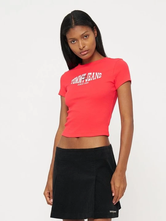 Zdjęcie produktu T-shirt z nadrukiem Tommy Hilfiger czerwony