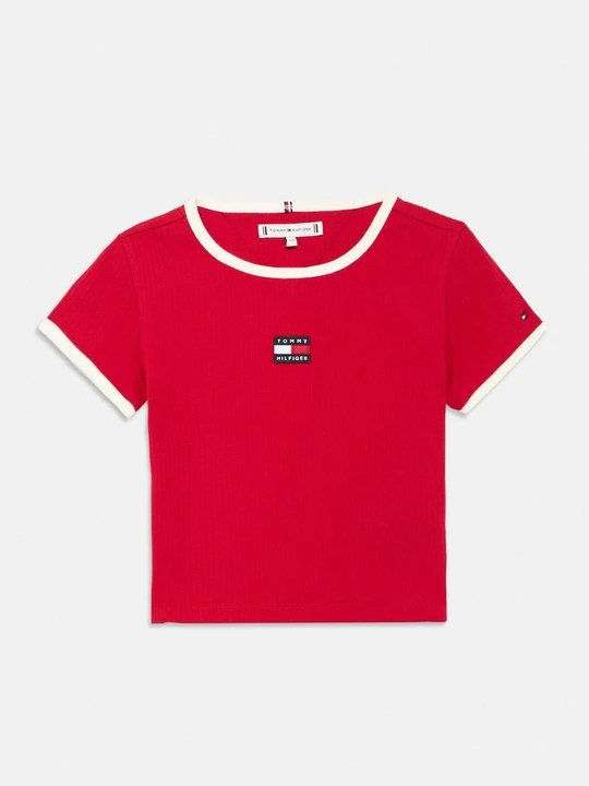 Zdjęcie produktu T-shirt z nadrukiem Tommy Hilfiger czerwony