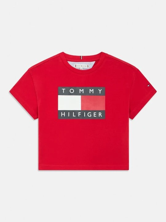Zdjęcie produktu T-shirt z nadrukiem Tommy Hilfiger czerwony