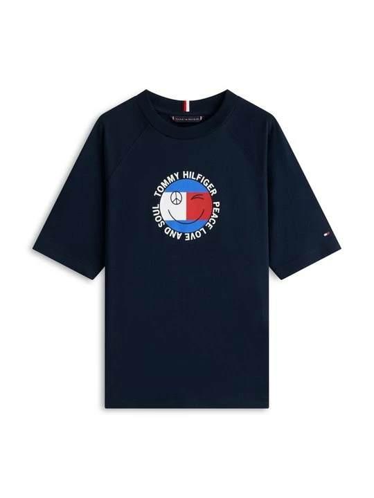 Zdjęcie produktu T-shirt z nadrukiem Tommy Hilfiger granatowy