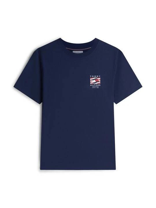 Zdjęcie produktu T-shirt z nadrukiem Tommy Hilfiger granatowy