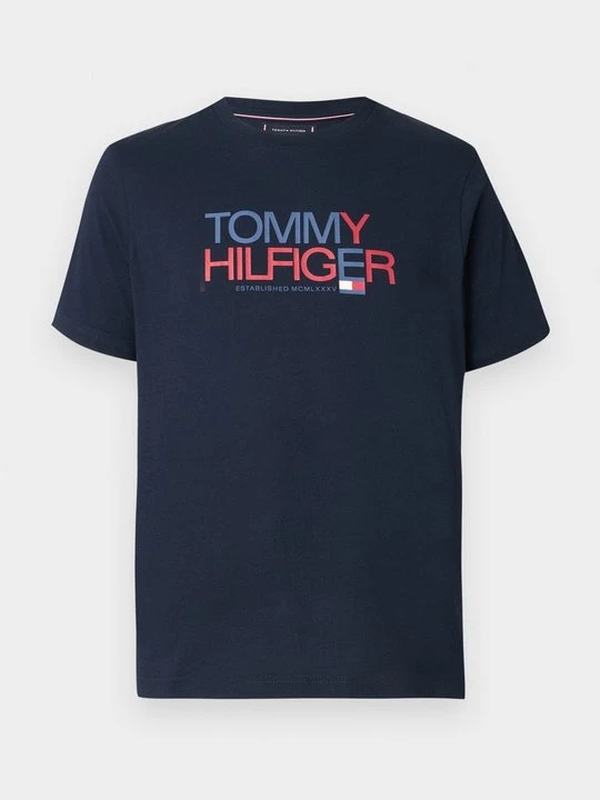 Zdjęcie produktu T-shirt z nadrukiem Tommy Hilfiger granatowy