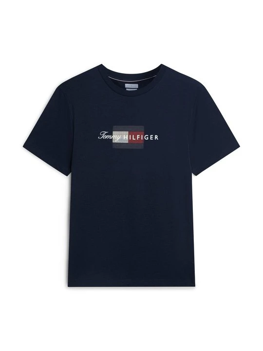 Zdjęcie produktu T-shirt z nadrukiem Tommy Hilfiger granatowy