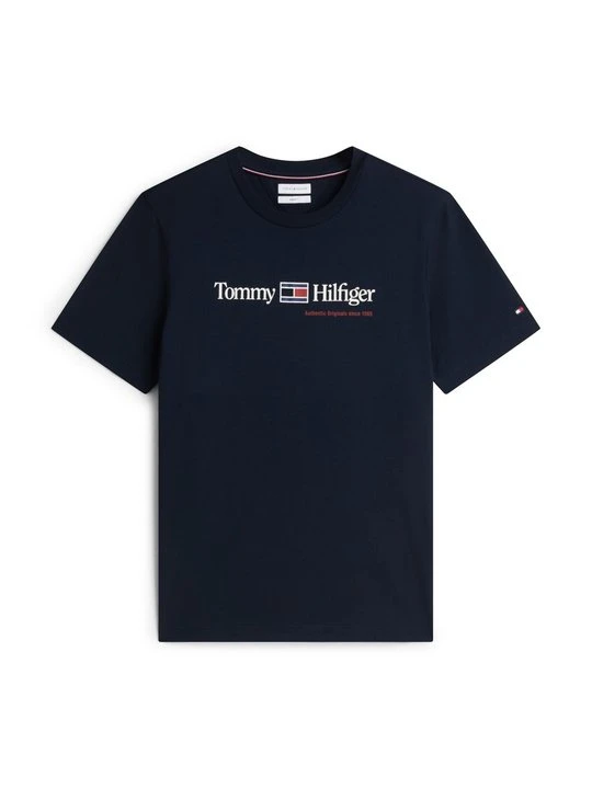 Zdjęcie produktu T-shirt z nadrukiem Tommy Hilfiger granatowy
