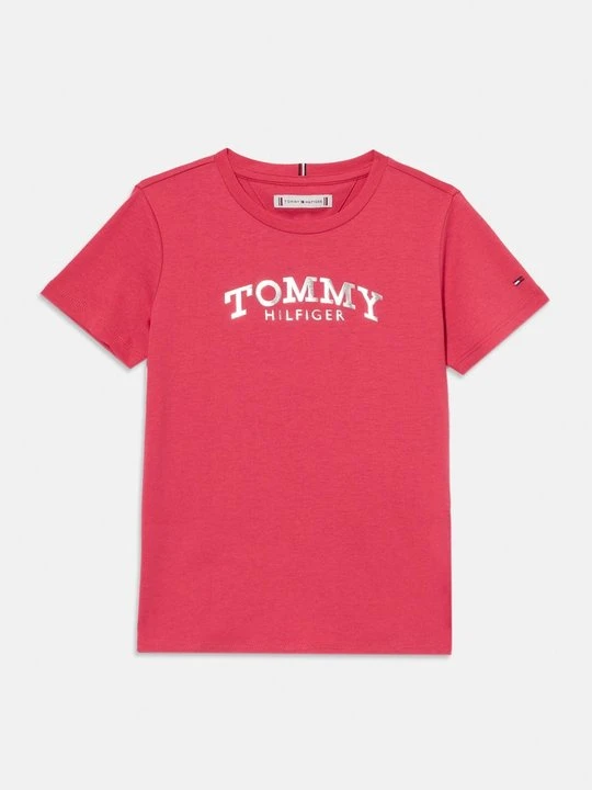 Zdjęcie produktu T-shirt z nadrukiem Tommy Hilfiger jasnoczerwony