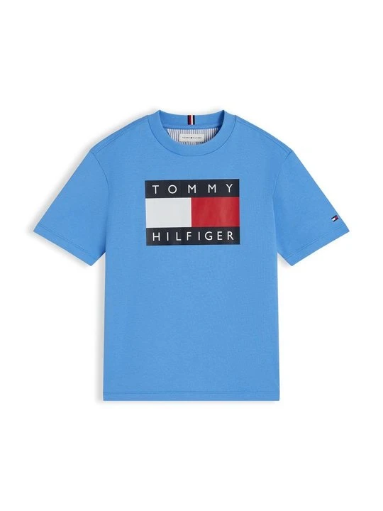Zdjęcie produktu T-shirt z nadrukiem Tommy Hilfiger jasnoniebieski
