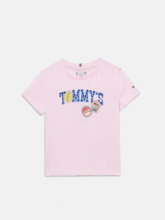 Zdjęcie produktu T-shirt z nadrukiem Tommy Hilfiger jasnoróżowy