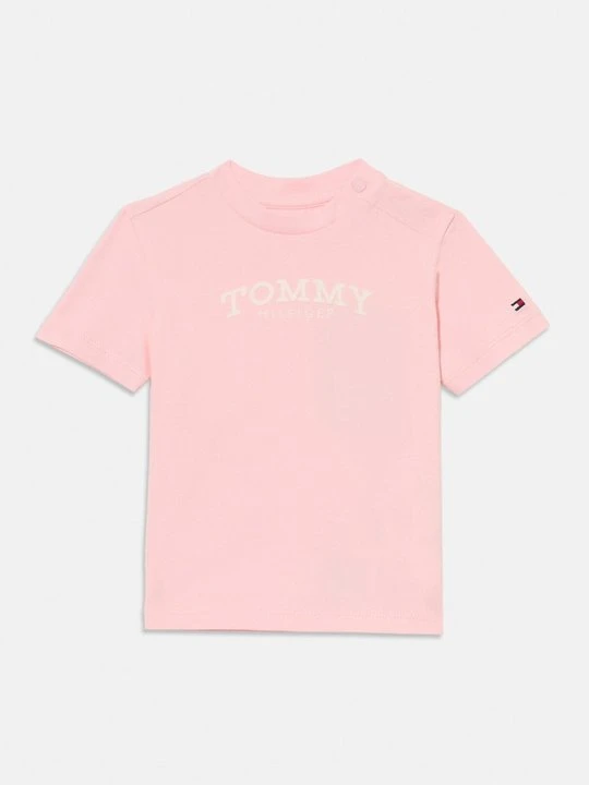 Zdjęcie produktu T-shirt z nadrukiem Tommy Hilfiger jasnoróżowy