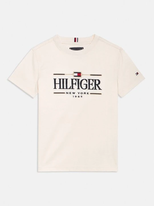 Zdjęcie produktu T-shirt z nadrukiem Tommy Hilfiger mleczny