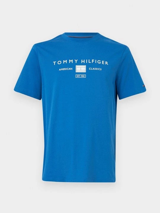 Zdjęcie produktu T-shirt z nadrukiem Tommy Hilfiger niebieski