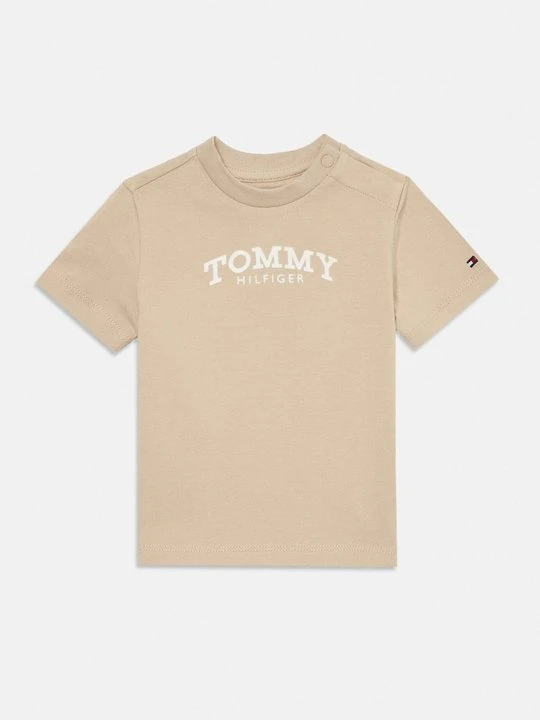 Zdjęcie produktu T-shirt z nadrukiem Tommy Hilfiger piaskowy