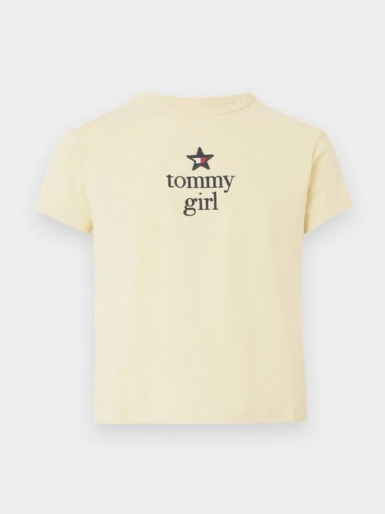 Zdjęcie produktu T-shirt z nadrukiem Tommy Jeans jasnożółty