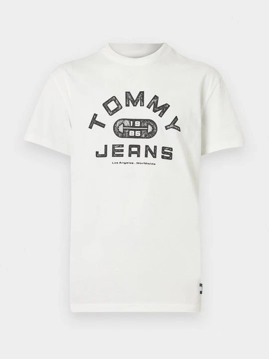 Zdjęcie produktu T-shirt z nadrukiem Tommy Jeans mleczny
