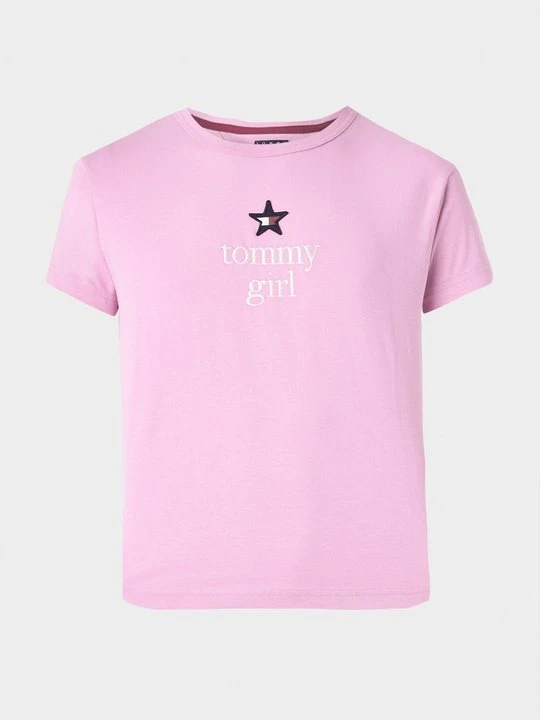Zdjęcie produktu T-shirt z nadrukiem Tommy Jeans różowy