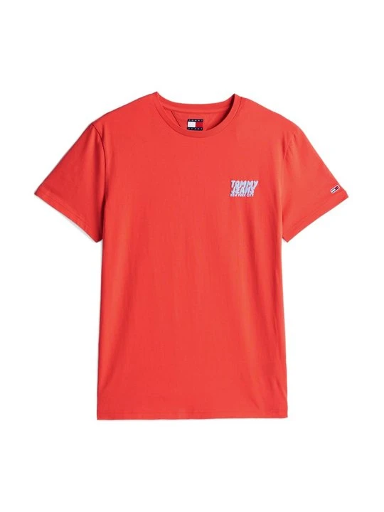 Zdjęcie produktu T-shirt z nadrukiem Tommy Jeans czerwony
