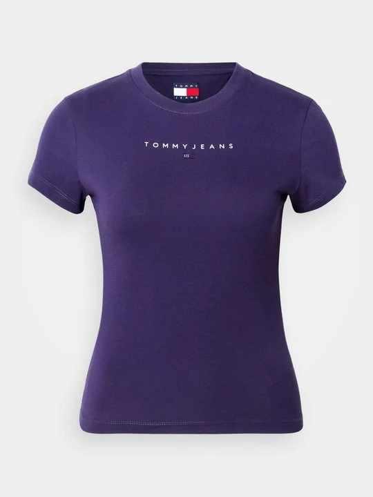 Zdjęcie produktu T-shirt z nadrukiem Tommy Jeans ciemnoliliowy