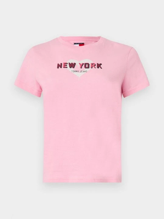 Zdjęcie produktu T-shirt z nadrukiem Tommy Jeans różowy