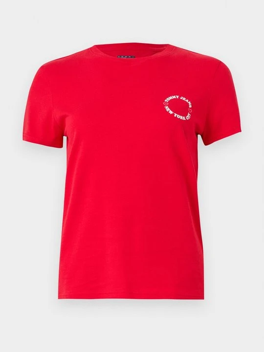 Zdjęcie produktu T-shirt z nadrukiem Tommy Jeans czerwony