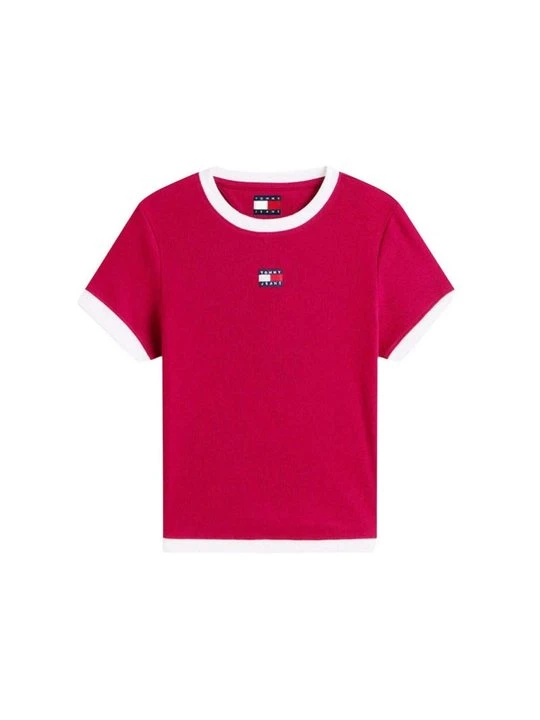 Zdjęcie produktu T-shirt z nadrukiem Tommy Jeans bordowy