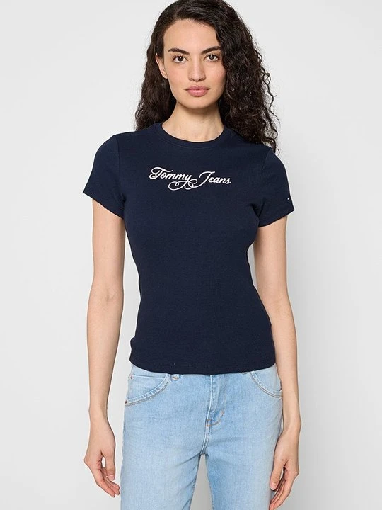 Zdjęcie produktu T-shirt z nadrukiem Tommy Jeans granatowy