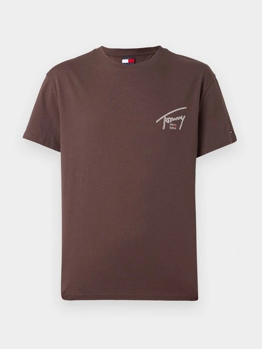 Zdjęcie produktu T-shirt z nadrukiem Tommy Jeans brązowy