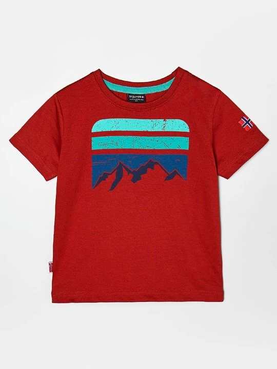 Zdjęcie produktu T-shirt z nadrukiem Trollkids ciemnoczerwony