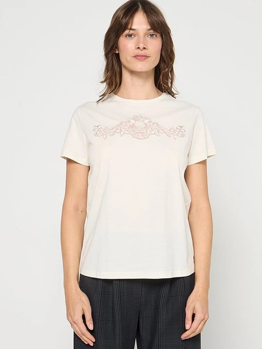 Zdjęcie produktu T-shirt z nadrukiem TWINSET mleczny