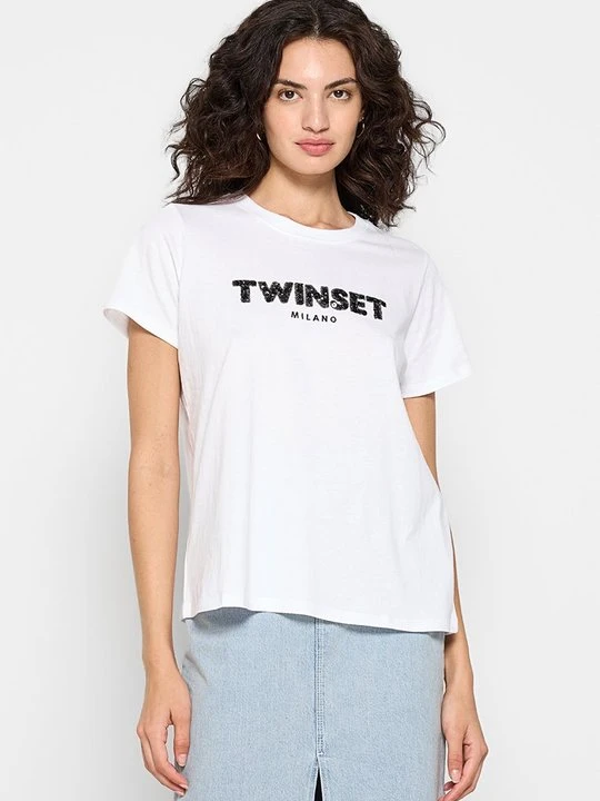 Zdjęcie produktu T-shirt z nadrukiem TWINSET biały