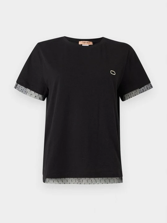 Zdjęcie produktu T-shirt z nadrukiem TWINSET czarny