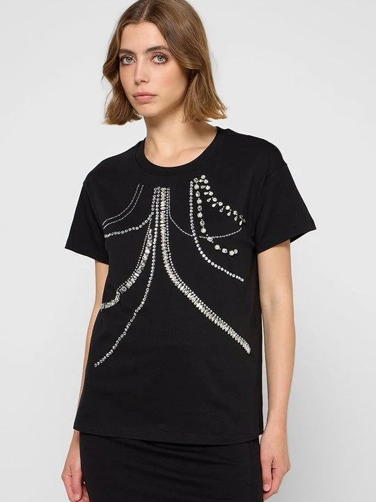 Zdjęcie produktu T-shirt z nadrukiem TWINSET czarny