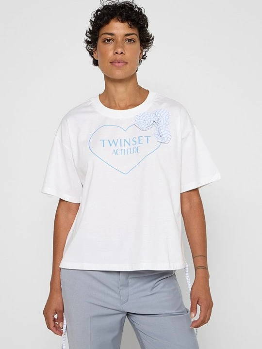 Zdjęcie produktu T-shirt z nadrukiem TWINSET biały