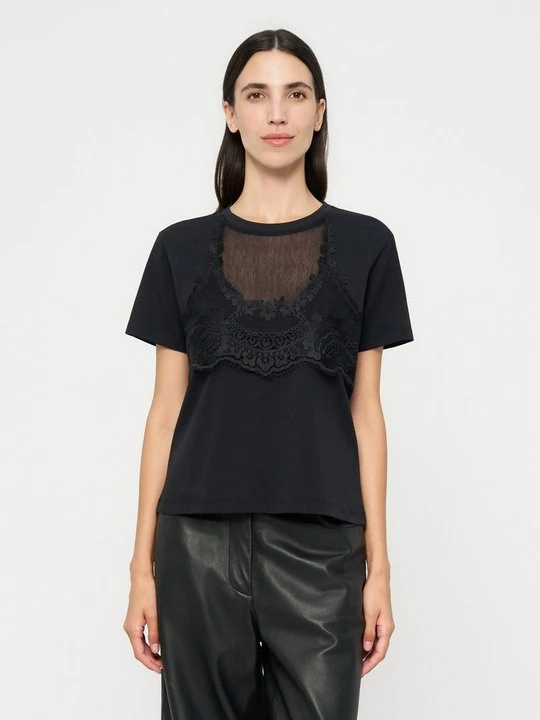 Zdjęcie produktu T-shirt z nadrukiem TWINSET antracytowy melanż