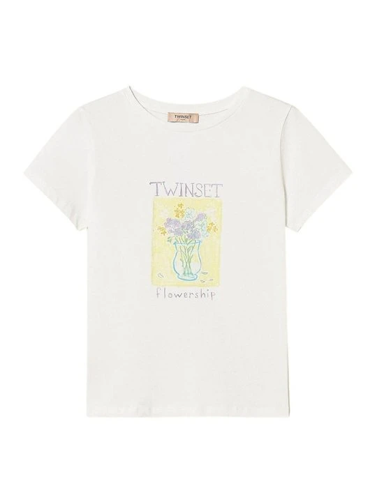 Zdjęcie produktu T-shirt z nadrukiem TWINSET biały